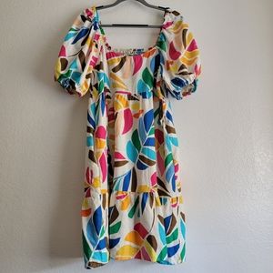 NWT Tabitha Brown Target Women’s SZ XL Linen Blend Tropical Print Dress